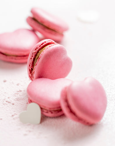 Heart-shaped macarons