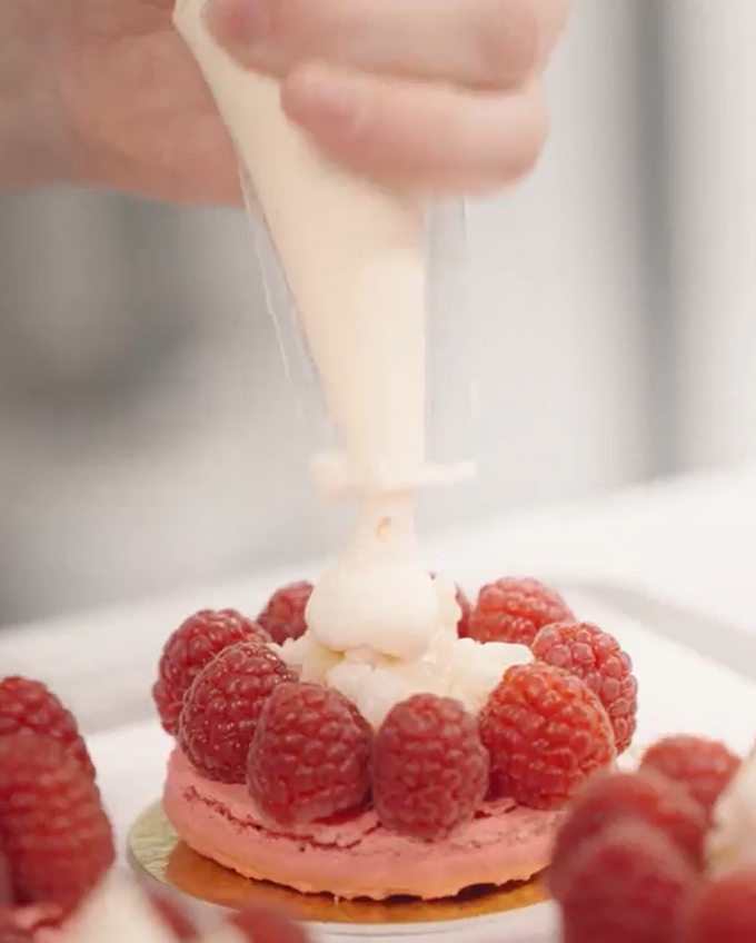 Ispahan making by a Chef