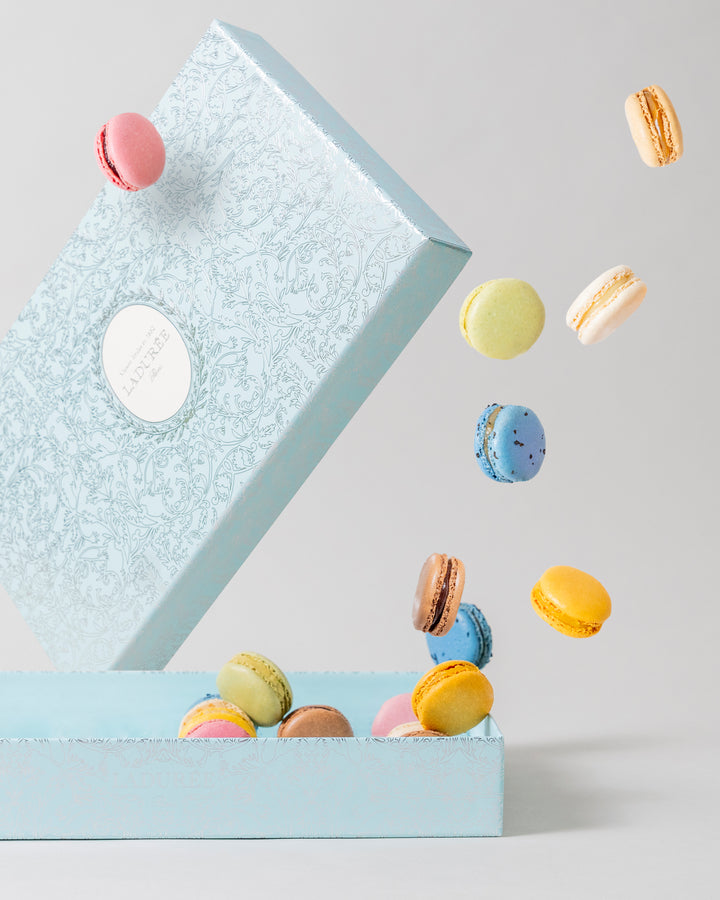 Coffret de 42 macarons "Arabesque" - bleu