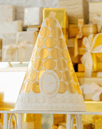 Ladurée Macarons Advent Calendar 2025 in white and gold, limited edition gift box