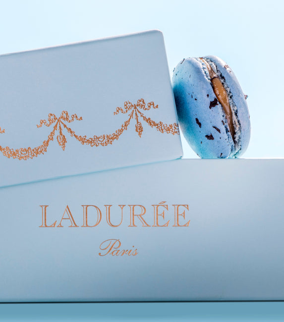Intemporel 28 macarons gift box blue