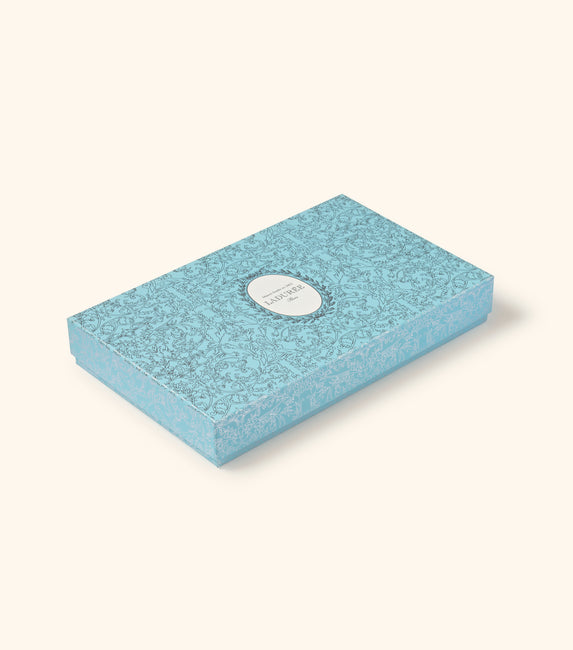 "Arabesque"  42 macarons gift box - blue
