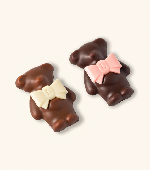 Duo of Ladurée Marshmallow Bears - Milk and Dark Chocolate