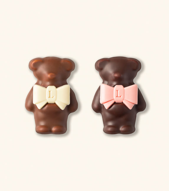 Duo of Ladurée Marshmallow Bears - Milk and Dark Chocolate