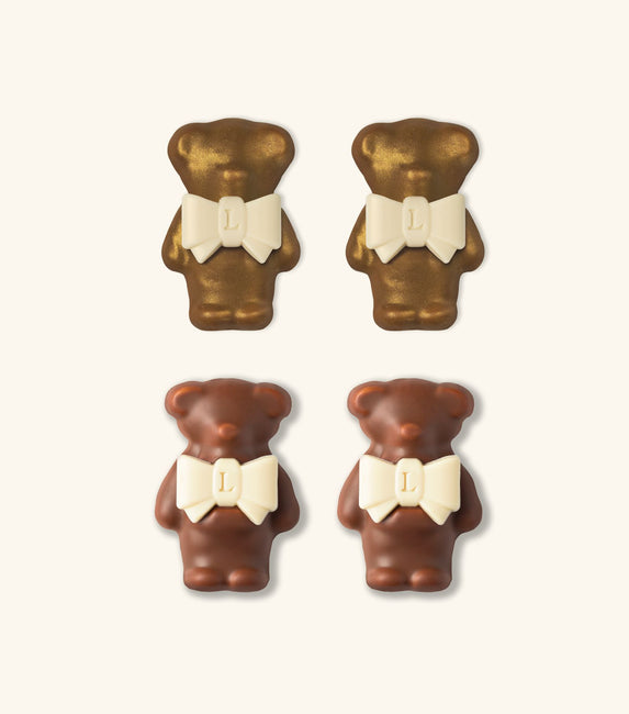 Festive assortment of 4 Marshmallow Bears - Dulcey & Milk Chocolate