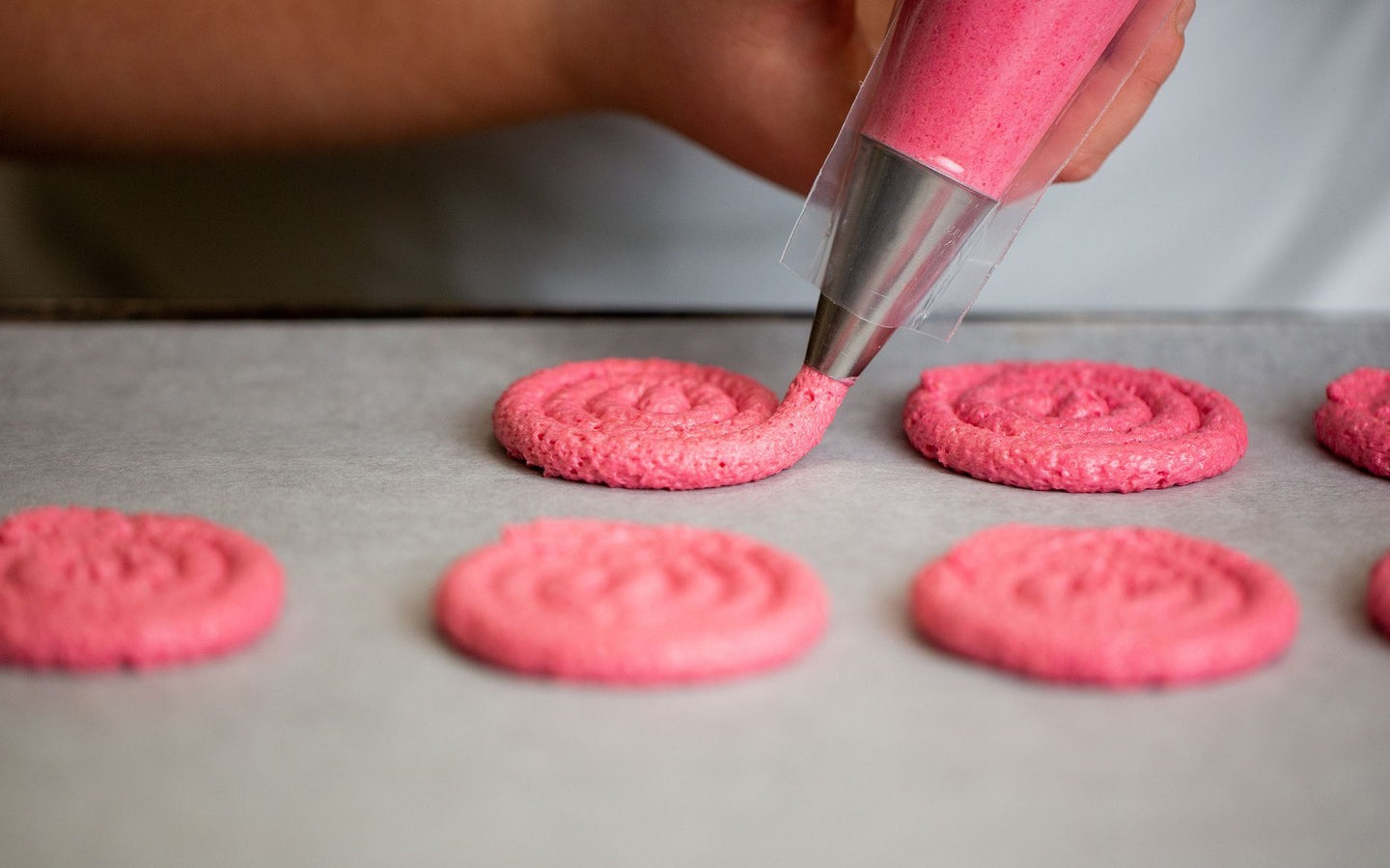 Chef making a Ispahan pastry